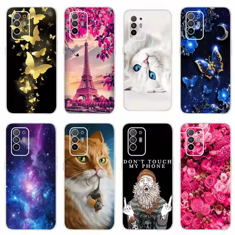 For Oppo Reno 5 Lite Case Soft Silicone Colorful Patterned Cover For Oppo Reno5 Z Reno 5 F Lite Phon