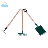 [LI] 3psc/Set Metal Garden Spade Rake Tools For Dolls House Miniatures Accessories 【IE】