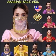 Belly Dance Face Veil. Arabian Face Veil with Coins