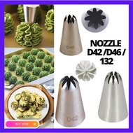 (D42/D48/132) Nozzle 132 D48 D42 8-tooth cookie cream mounting mouth baking cake tool medium Icing N