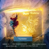 GIFTBOX AKRILIK CUSTOM ACRYLIC LED LAMPU LETTERING CUSTOM KADO WISUDA PERNIKAHAN ULANGTAHUN