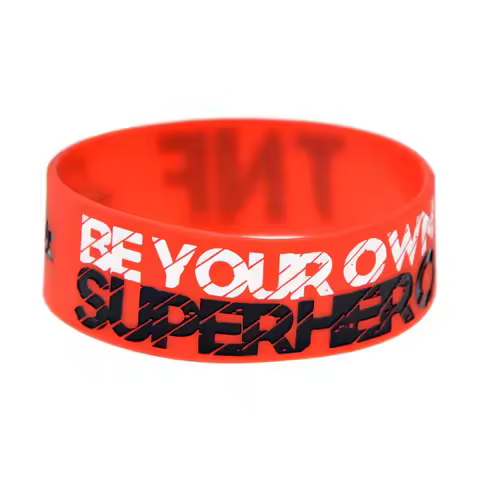1 PC Be Your Own Super Hero Silicone Rubber Wristband One Inch Wide Crossfit TNF Bracelet Sports Ban