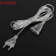 IVANES Power Extension Cord For Home Standard Christmas Lights Fairy Lights Cable Plug 3M 5M Transparent Extension Cable