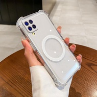 case for samsung a42 m42 Latest anti drop magnetic suction function transparent phone case shockproo