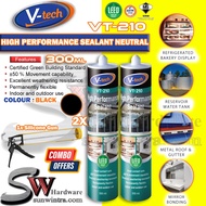 COMBO 2X V-Tech 300ML VT-210 High Performance Sealant 100%Neutral Silicone VT210 + Silicone Gun (Tra