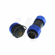 HangTon HE21 6 Pin Connector 15 Amp Male Cable Plug Female Panel Mount Socket Waterproof Aviation Ci