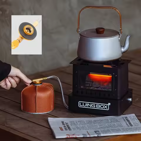 Retro Camping Gas Stove Fire-viewing Stove Portable Outdoor Heating Stove Tea Cooking Stove Lightwei