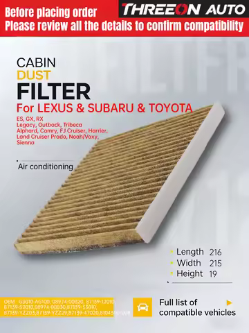 For LEXUS ES GX RX TOYOTA Alphard I Camry V FJ Cruiser Windom G3010-AG100 TOC1060P Cabin Filter 0897