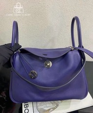 🌈Hermes💜Lindy 26💜深紫内拼藍色銀扣🌟98新🌈Swift皮🌟lindy26🌟lindy🌟愛馬仕🌟