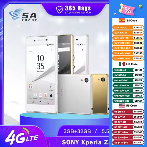 Original Sony Xperia Z5 Premium E6853 4G Mobile Phone NFC 3GB+32GB 5.5'' 23MP+5.1MP Snapdragon 810 O