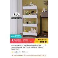 Multipurpose White 4-Tier Square Shelf 4-Tier Square Shelf Kitchen Bathroom Square Shelf