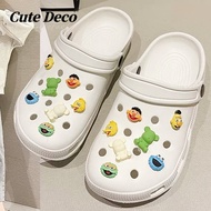 【 CuteDeco】Cute Cartoon Sesame Street (6 Types) Bert / Elmo / Cookie Monster Charm Button Deco/ Cute Jibbitz Croc Shoes Diy / Charm Resin Material For DIY