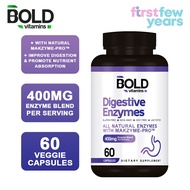 Bold Vitamins Digestive Enzymes Supplement (60 Caps) Stomach Bloating Indigestion/Nano (EXP 08/25)
