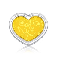 CHOW TAI FOOK LINE FRIENDS Collection 999.9 Heart-Shaped Pure Gold Coin - Choco R22668