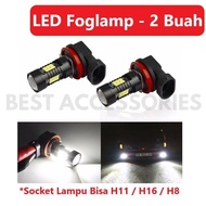 BLACK LED Foglamp H11 H8 15W 6000K 15SMD 648 - Yellow
