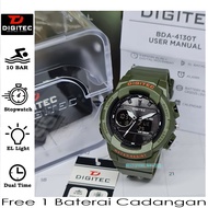 Digitec Dual Time DG3092 - DG4130  / Jam Tangan Sport Wanita Rubber Strap Tahan Air - Bisa Untuk Ber