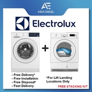 ELECTROLUX EWF8024D3WB 8KG FRONT LOAD WASHING MACHINE + ELECTROLUX EDH804H3WB 8KG HEAT PUMP DRYER