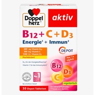Imported From Germany️Doppelherz B12+C+D3 Energy+Immune Vitamin B12 Multivitamin Helps With Immunity