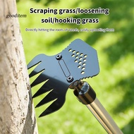 [Gooditem] Heavy Duty Weeding Rake Long Handle Weeding Rake 2-in-1 Manual Weed Puller Heavy Duty 6-t