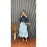 YIJIA008 JEANS SKIRT IMPORTEDWanita