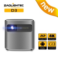 ZAOLITGHTEC D3 Mini Portable Projector Smart Android Wifi 1080P TV DLP Projector  with Baery for Mobile Smartone 4K Cine