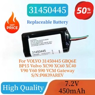 New 31450445 Battery 450mAh 7.2V 3.24Wh For VOLVO 31450445 GBQ6E BP15 Volvo XC90 XC60 XC40 V90 V60 S