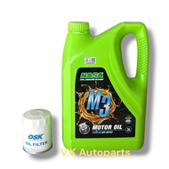 3 Liter NASA M3 SP 10W/30 10W 30W Engine Oil Minyak Enjin With Oil Filter OSK Perodua Kancil Kelisa 