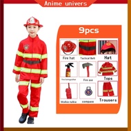 Fireman Costume for Kids Boys Firefighter Career Guidance Suit Children Carrer Cosplay Uniforms
