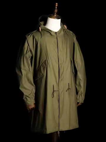 Red Tornado Repro Army M-51 Fishtail Parka Shell M1951 Men's Trench Coat Oversized Outdoor Long Jack