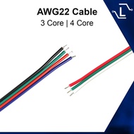 [Luminense] 1m 3 core 4 core RGB Cable LED Strip 22 AWG 4 core Red Green Blue Black Cable LED extens