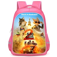 Bad Guys 2 Double Backpack Pink The Bad Guys 2 School Bag HD Printed Casual Lightweight Backpack Tra