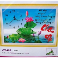 Cross-stitch painting of lotus parents watch (self-embroidered) LV3462