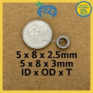 Bearing MR85 ZZ 5x8x2.5mm MR85W3 ZZ 5x8x3mm MR85W4 5x8x4mm MR85K2 ZZ 5x8x2mm MR85K2 OP 5x8x2mm