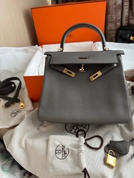Hermes Kelly 25 8F 石器灰金扣