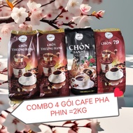 combo 4 gói cafe pha phin=2 kg Chồn( Thượng Hạng+Thượng Hạng+Bạn Mê+79) Thơm béo ít đắng sánh đậm.