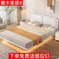 Steel Frame Suspended Bed Bedside Iron Bed Double1.8Rice Net Red Ribs Rental House Nordic Rental House