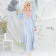 Chiffon Pesak Pahang Plain Ironless Tak Payah Gosok Baju Kurung Riau Moden Cantik Raya Fesyen Terkin