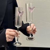 Goblet Simple High-value Butterfly Love Heart Bow Wine Glass Water Glass Champagne Glass Cocktail Go