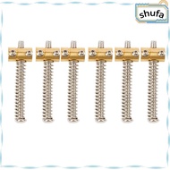 SHUFA 6pcs Brass Saddles Set​, ​Electric Guitar Parts​ ​Guitar Bridge Saddles​ ​Telecaster Saddles, 