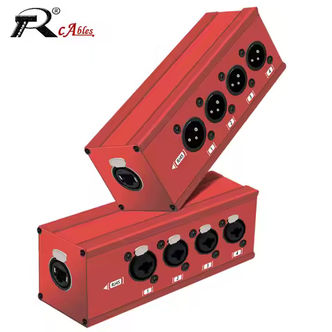 RJ45 CAT5 to 4 Channel 3Pin XLR Audio/DMX over Network Cable Extender,DMX512 Network Signal Extender