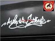 Hot Rule the streets Street Rules decals in car graffiti text