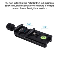tifirm-MY Andoer 100mm Camera Rail Nodal Slide Aluminum Alloy Tripod Slider with Quick Release Anti 