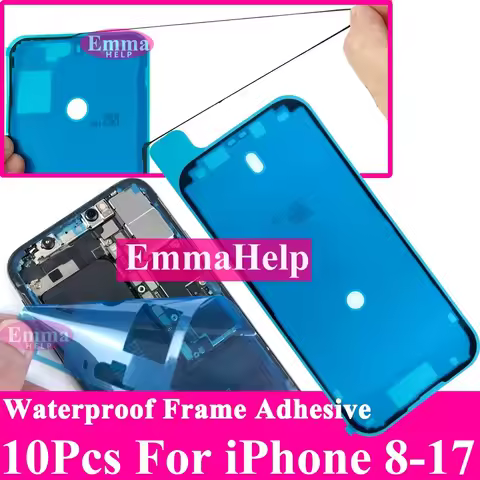 10pcs Waterproof Sticker for iPhone 16 Pro Max 17 14 13 12 11 15 XS XR 8 SE 3M Seal Adhesive Pre-Cut