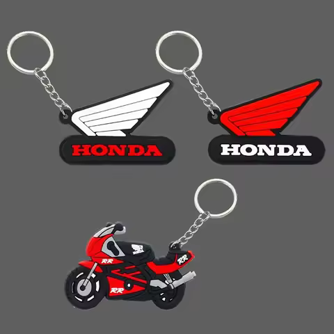 Silicone motorcycle keychain Key rope keyring For Honda CRF CB CR XR CRM CBR 125 250 300 350 400 500