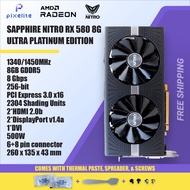 Used Sapphire RX 580 2304sp  Ultra platinum Nitro 8G 8GB D5 have led DUAL FAN AMD  Graphic Graphics 