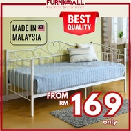 FURNIMALL DAY BED SINGLE METAL BED FRAME/KATIL BESI/SOFA BED/DAYBED