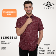 [Batik 5/8] Pazze Baju Batik Slim Fit Short Sleeve Floral - 370/369/358 C1-2/391 C1-2/426/412/409/41