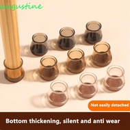 AUGUSTINE 8pcs Chair Feet Cover, Silicone Non-Slip Chair Leg Caps, Transparent Round with Felt Rubbe