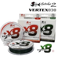 STRIKE 2 LINE VERTEX 838 150M 100% PE FIBER MERAH HIJAU