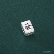 S999 Pure Silver Hair Character Spacer Beads 3D Hard Silver DIY Handmade Red String Bracelet Lucky L